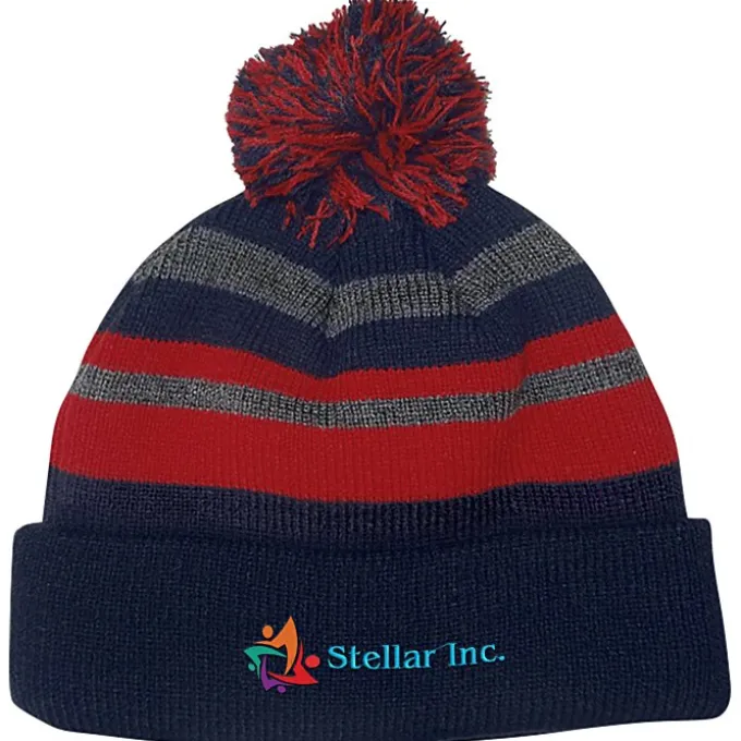 Microfleece Lined Pom Pom Beanie - 24 hr