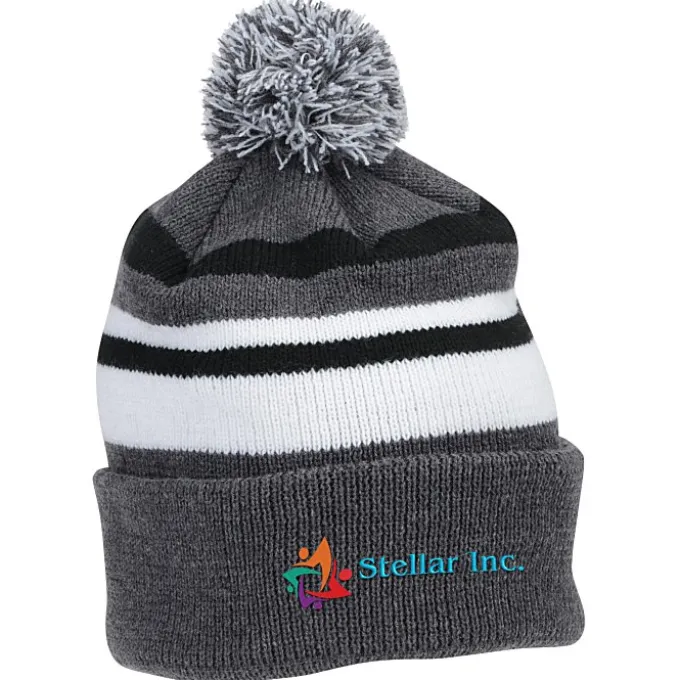 Microfleece Lined Pom Pom Beanie - 24 hr
