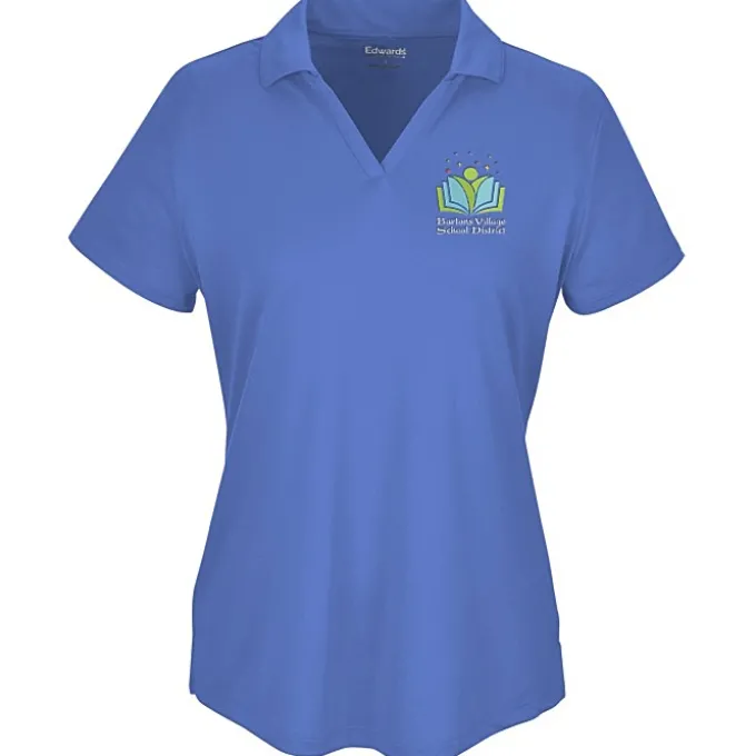 Mini-Pique Performance Split V-Neck Polo - Ladies'