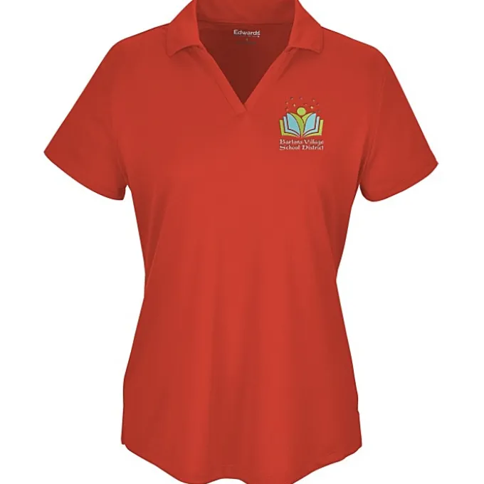 Mini-Pique Performance Split V-Neck Polo - Ladies'