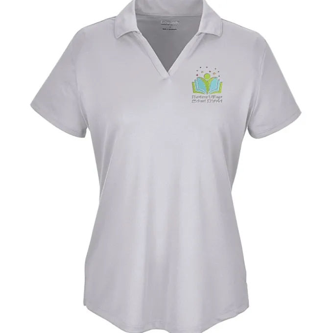 Mini-Pique Performance Split V-Neck Polo - Ladies'