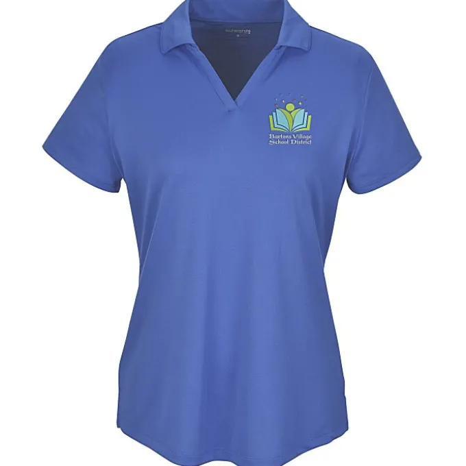 Mini-Pique Performance Split V-Neck Polo - Ladies'