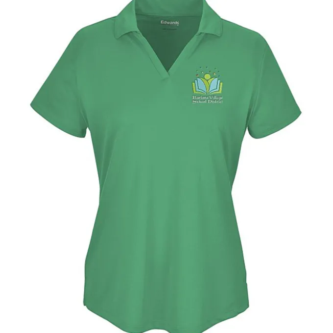 Mini-Pique Performance Split V-Neck Polo - Ladies'
