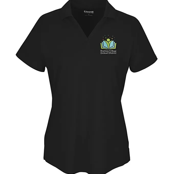 Mini-Pique Performance Split V-Neck Polo - Ladies'