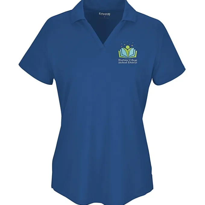 Mini-Pique Performance Split V-Neck Polo - Ladies'