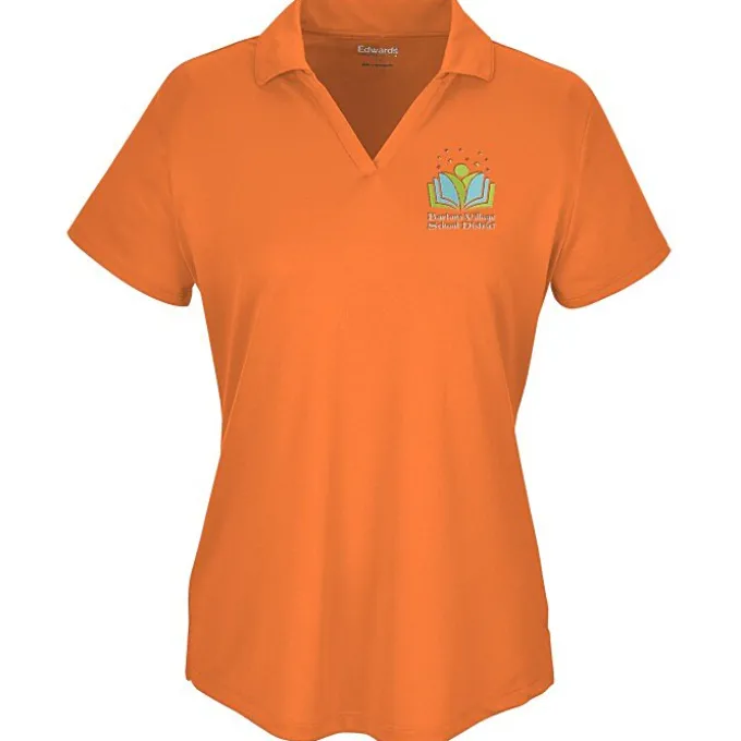 Mini-Pique Performance Split V-Neck Polo - Ladies'