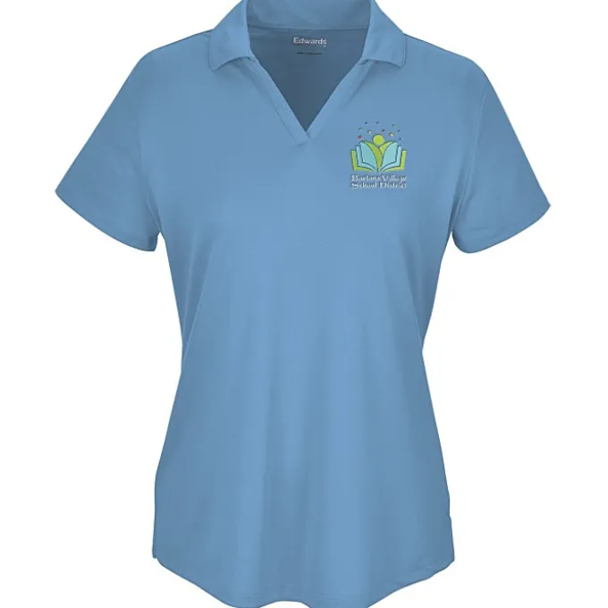 Mini-Pique Performance Split V-Neck Polo - Ladies'