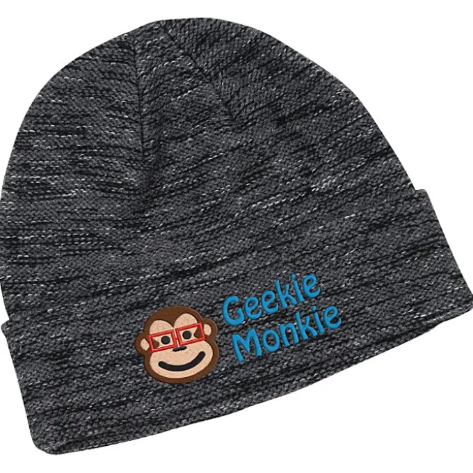 Multi-Melange Knit Beanie with Cuff