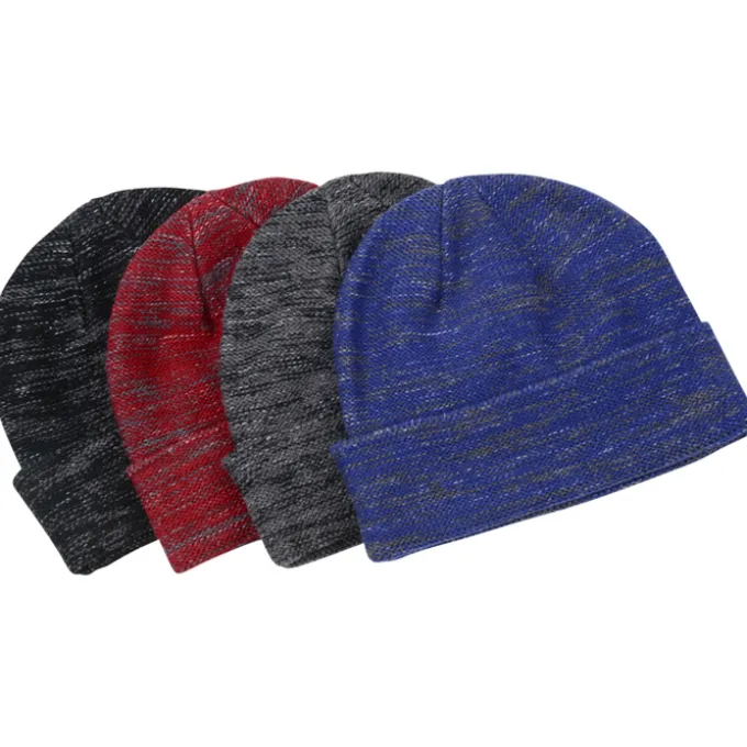Multi-Melange Knit Beanie with Cuff