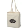 Natural Canvas Hook and Loop Closure Tote Bag