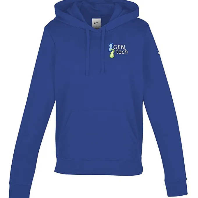 Nike Club Fleece Sleeve Swoosh Pullover Hoodie - Ladies' - Embroidered