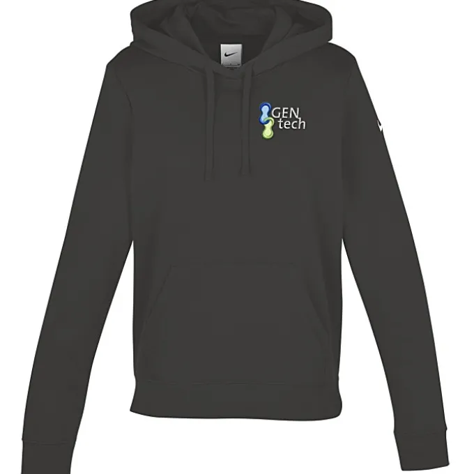 Nike Club Fleece Sleeve Swoosh Pullover Hoodie - Ladies' - Embroidered