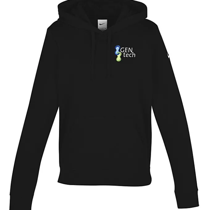 Nike Club Fleece Sleeve Swoosh Pullover Hoodie - Ladies' - Embroidered
