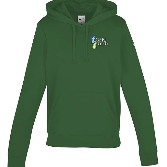 Nike Club Fleece Sleeve Swoosh Pullover Hoodie - Ladies' - Embroidered