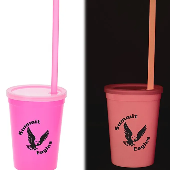 Nite Glow Stadium Cup with Straw - 11 oz