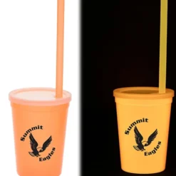 Nite Glow Stadium Cup with Straw - 11 oz. - 24 hr