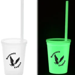 Nite Glow Stadium Cup with Straw - 11 oz. - 24 hr