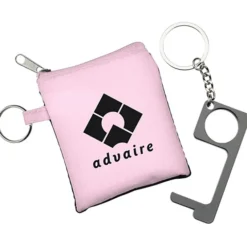 No Contact Keychain with Pouch