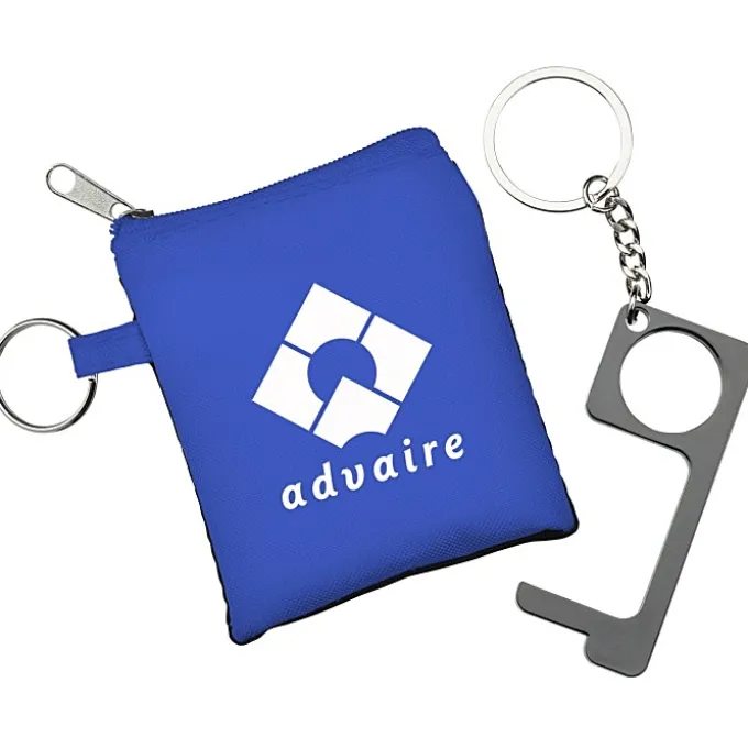 No Contact Keychain with Pouch