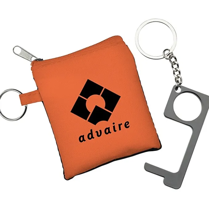 No Contact Keychain with Pouch