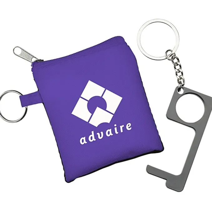 No Contact Keychain with Pouch