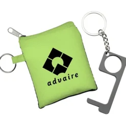 No Contact Keychain with Pouch
