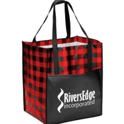 Northwoods Plaid Grocery Tote