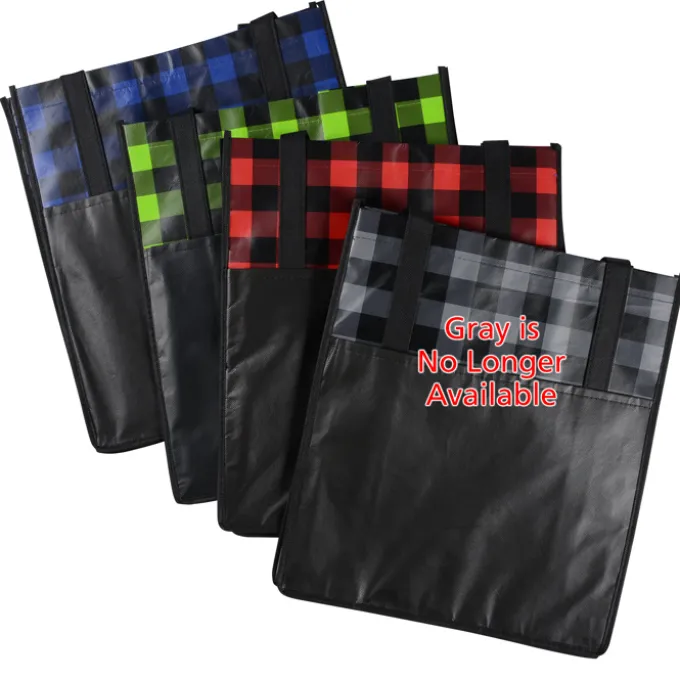 Northwoods Plaid Grocery Tote