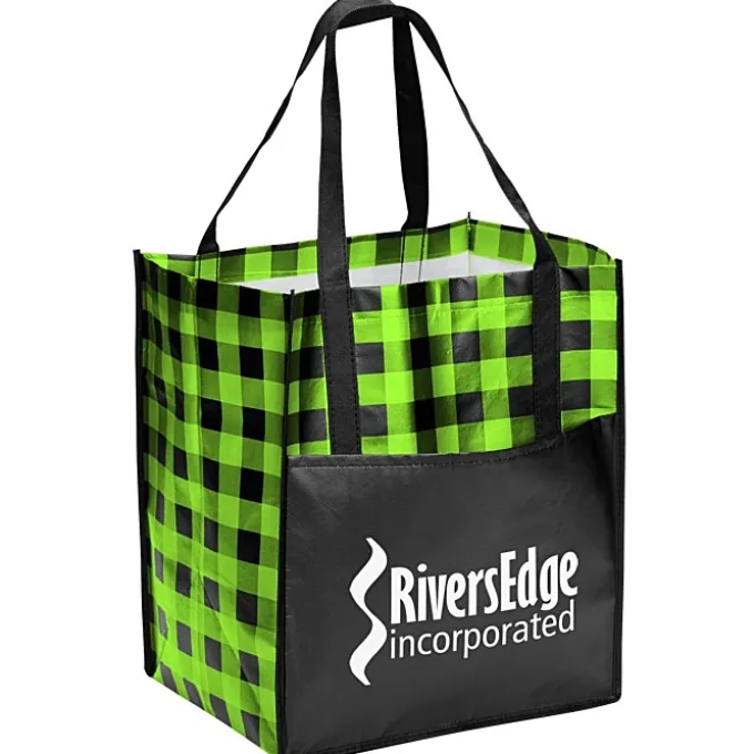 Northwoods Plaid Grocery Tote