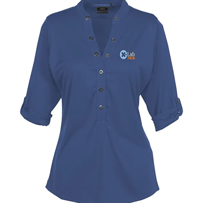OGIO Poly Interlock Stay-Cool Henley - Ladies'