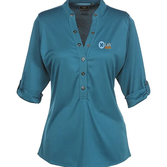 OGIO Poly Interlock Stay-Cool Henley - Ladies'
