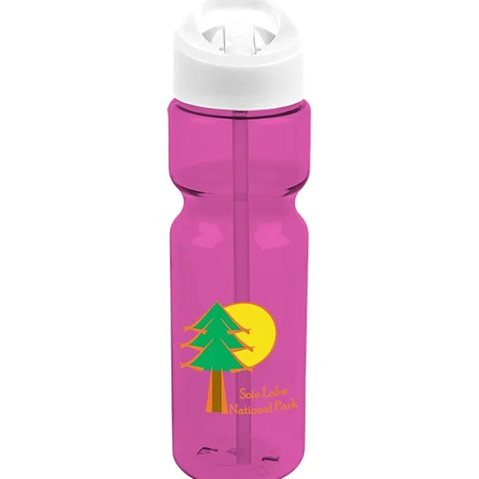 Olympian Bottle with Flip Straw Lid - 28 oz - Full Color