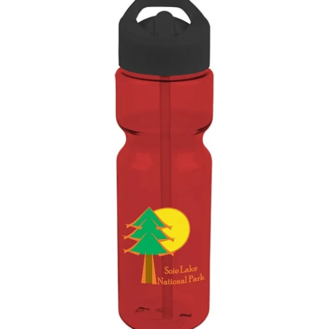 Olympian Bottle with Flip Straw Lid - 28 oz - Full Color
