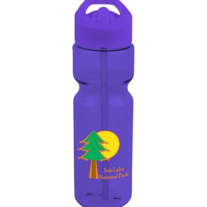Olympian Bottle with Flip Straw Lid - 28 oz - Full Color