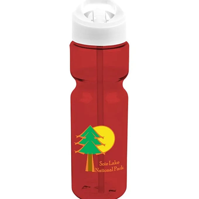 Olympian Bottle with Flip Straw Lid - 28 oz - Full Color