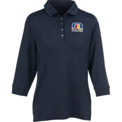 Optical Heather 3/4 Sleeve Polo - Ladies'
