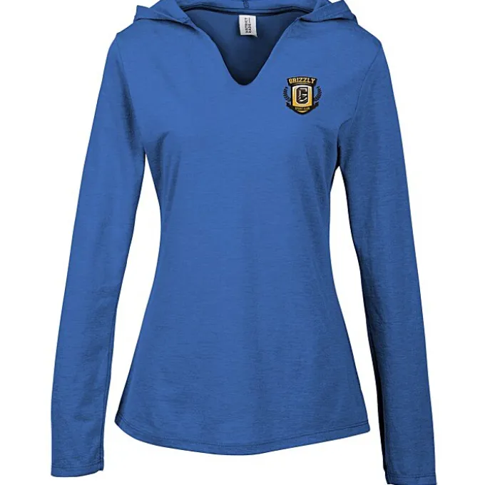 Optimal Tri-Blend Hooded T-Shirt - Ladies' - Embroidered