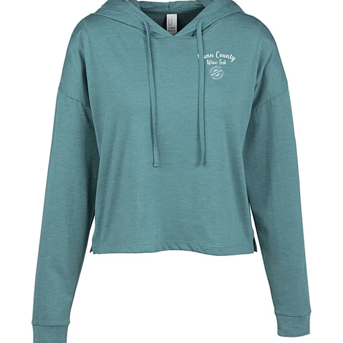 Optimal Tri-Blend Long Sleeve Midi Hooded T-Shirt - Ladies'
