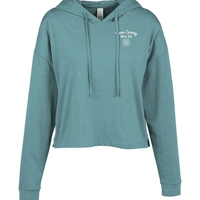 Optimal Tri-Blend Long Sleeve Midi Hooded T-Shirt - Ladies'