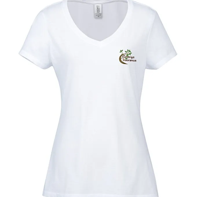Optimal Tri-Blend V-Neck T-Shirt - Ladies' - Embroidered