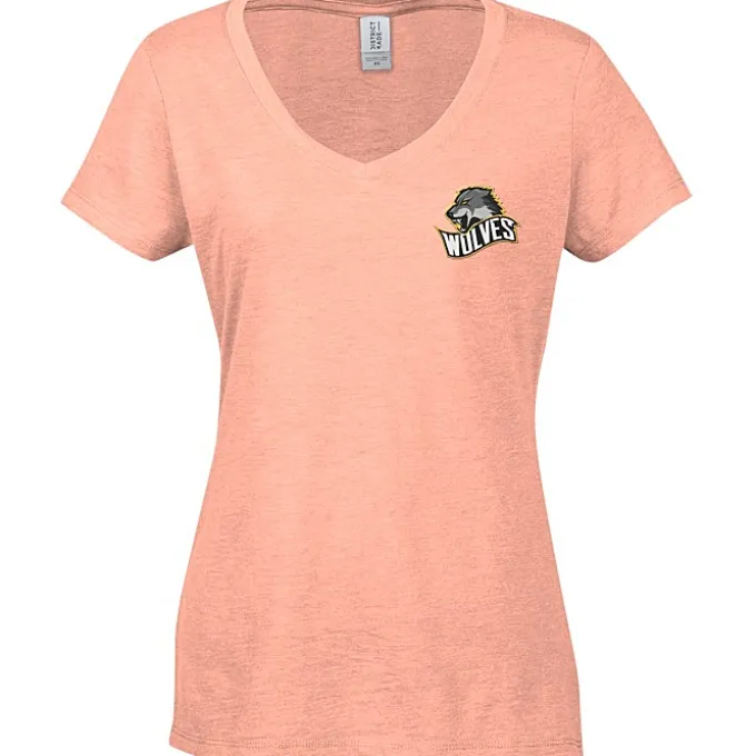 Optimal Tri-Blend V-Neck T-Shirt - Ladies' - Embroidered