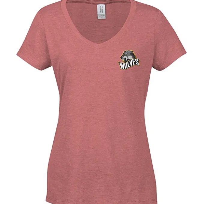 Optimal Tri-Blend V-Neck T-Shirt - Ladies' - Embroidered