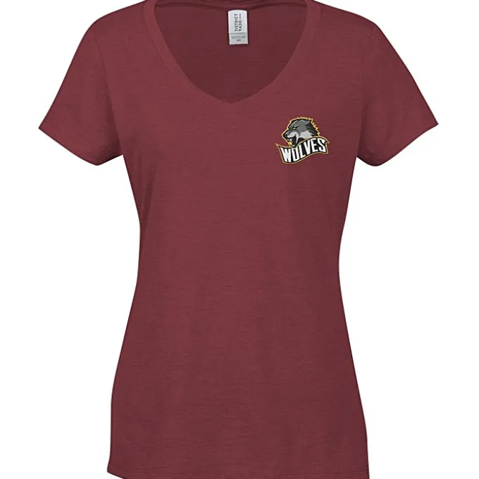 Optimal Tri-Blend V-Neck T-Shirt - Ladies' - Embroidered