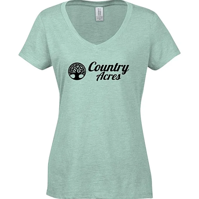 Optimal Tri-Blend V-Neck T-Shirt - Ladies' - Screen