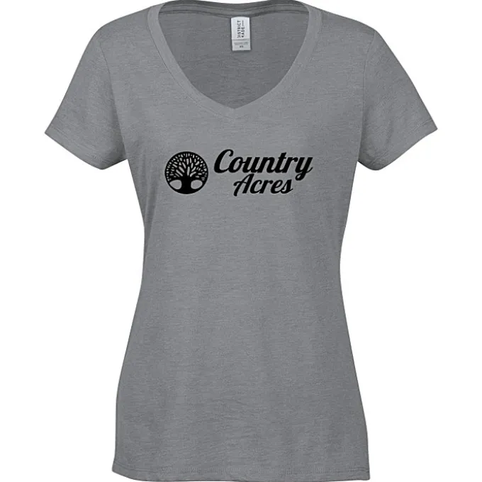 Optimal Tri-Blend V-Neck T-Shirt - Ladies' - Screen