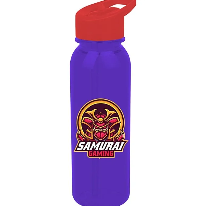 Outdoor Bottle with Flip Straw Lid - 24 oz - Full Color