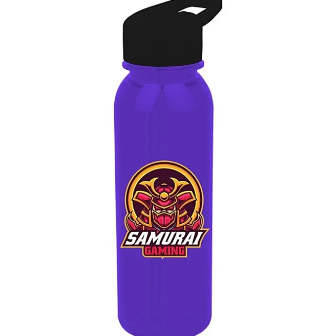 Outdoor Bottle with Flip Straw Lid - 24 oz - Full Color