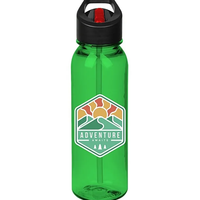 Outdoor Bottle with Two-Tone Flip Straw Lid - 24 oz - Full Color