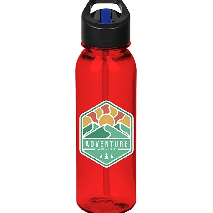 Outdoor Bottle with Two-Tone Flip Straw Lid - 24 oz - Full Color
