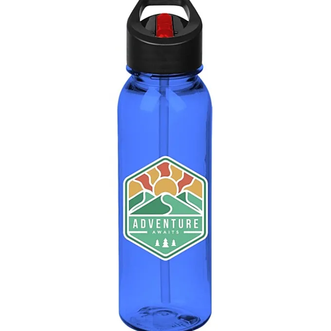 Outdoor Bottle with Two-Tone Flip Straw Lid - 24 oz - Full Color